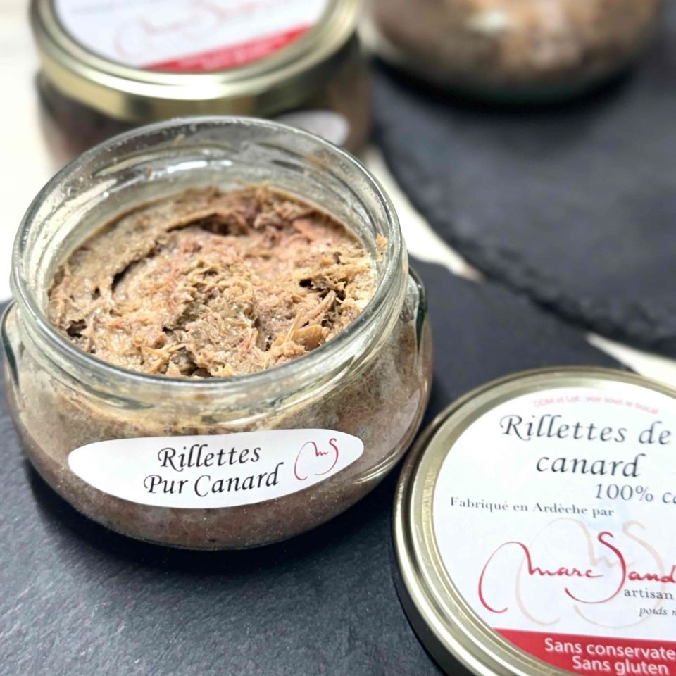 Rillettes pur canard ouverte