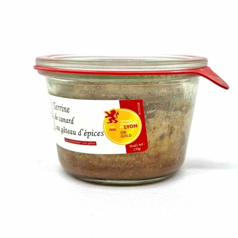 Terrine de canard au gâteau d'épices (OR Lyon 2026) 250g - recette de Noël